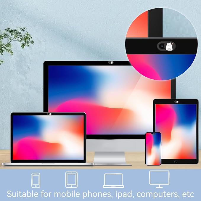 6Pcs Phone Privacy Camera Cover Webcam Camera Cover Slide Cat Pattern Privacy - Image 6