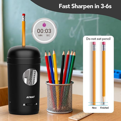 AFMAT Electric Pencil Sharpener, Fully Automatic Pencil Sharpener - Image 7