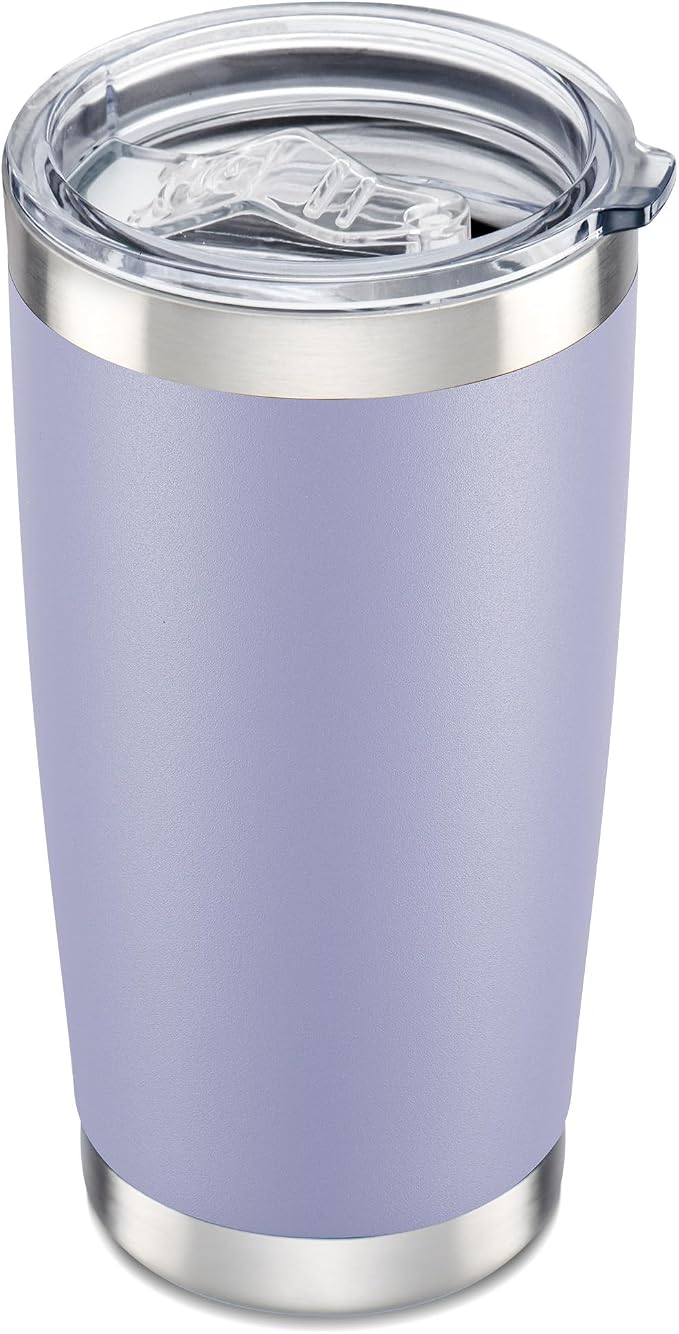 20 oz Tumbler with Lid Stainless Steel Double Wall Vacuum Insulated Tumblers Powder Coated Cups Travel Mug Keep Drinks Cold and Hot, Cosmic Lilac by Orebigo