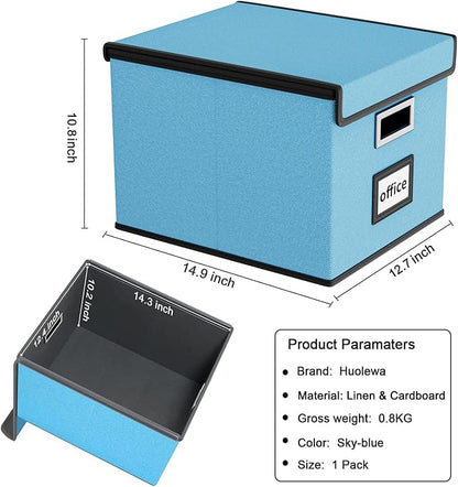 File Organizer Box with Lid, Collapsible File Folder Organizer - Image 6