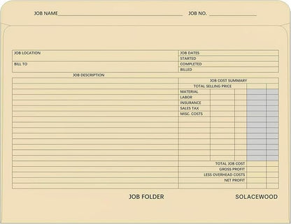 Project Folders 9.85” x 12.8” 10-Pack by SolaceWood