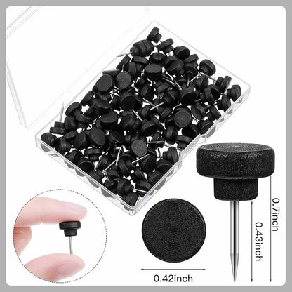 Gueevin 100 Pcs Wooden Push Pins Decorative Wood Thumb Tacks Map Tacks Push Pins - Image 2