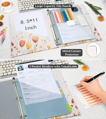 3 Ring 1 Inch Binder Organizer, KLLVE Three Ring Binders - Image 3