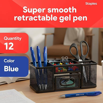 STAPLES Retractable Gel Pens, Medium Point 0.7mm, 12 Pack – Sonix - Image 2