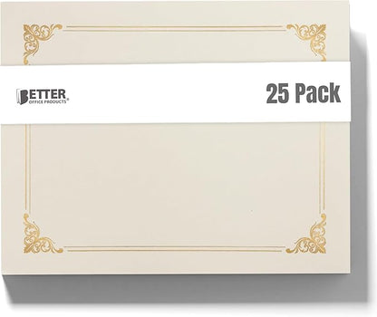 25 Pack Ivory Certificate Holders, Diploma Holders, Document Covers by BetterOfficeProducts