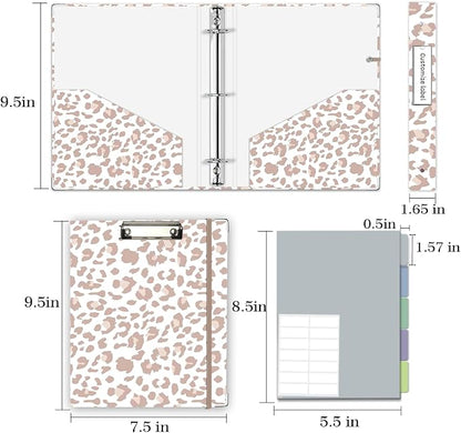 Mini 3 Ring Binder 1 Inch for 5.5"x8.5" Paper, Cute Small Three Ring Binders - Image 6