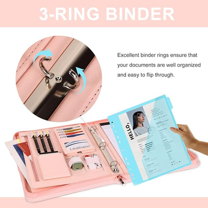 Leathario Portfolio Binder, Includes 5 Folder Index Dividers, 13 Inch Tablets - Image 9