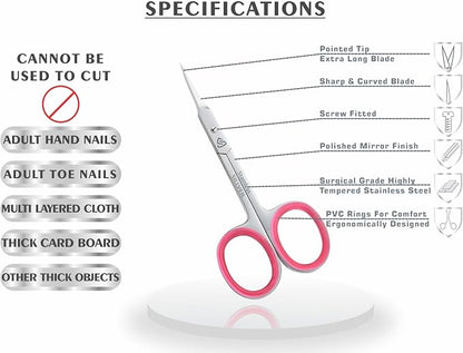 SILLVER Cuticle Scissors Extra Fine Curved, Super Slim Small Scissors - Image 7