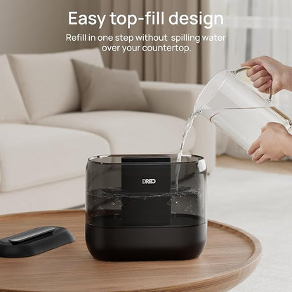 Dreo Humidifiers for Bedroom, 4L Top Fill for Large Room, 36H Runtime, 28 dB Quiet Supersized Cool Mist Air Humidifier for Baby Nursery, Plants, Indoor, Night Light, Easy to Clean & Fill, Black - Image 6