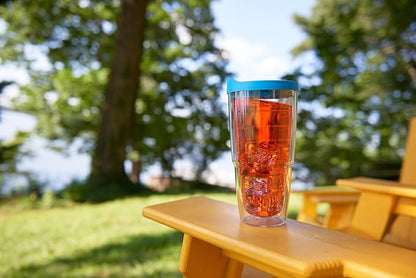 Tervis Clear & Colorful Lidded Made in USA Double Walled Insulated Tumbler Travel Cup Keeps Drinks Cold & Hot, 24oz, Yellow Lid - Image 2