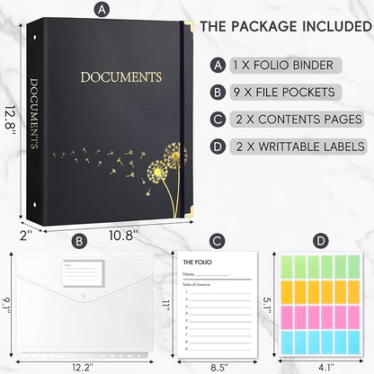 XKDOUS Important Document Organizer Emergency Binder Life Organizer Folio - Image 2