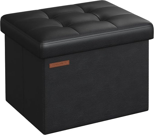 SONGMICS Small Folding Storage Ottoman, Foot Rest Stool, Cube Footrest by Unknown