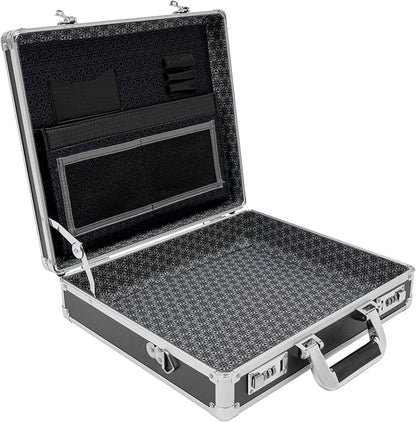 Locking Briefcase, Metal Briefcase w/Strap, Hard Aluminum Carrying Case - Image 8