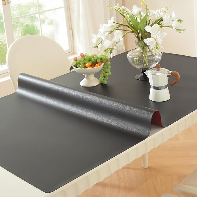 OstepDecor Black Table Cover Protector 30 x 48 Inch, 1.5mm Thick Plastic Table by OstepDecor