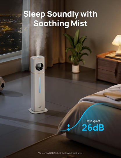 DREO HM735S 11L Smart Humidifier Large Room 700 ft², 100H Cool Mist Air Humidifiers for Bedroom, Top-Fill, Clean Tank Technology, 26dB, Auto Mode, Aroma Box, RGB, Remote & APP Control, Baby, White - Image 6