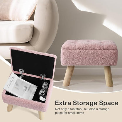 OGEMXU Storage Ottoman, Small Foot Stool Ottoman - Image 5