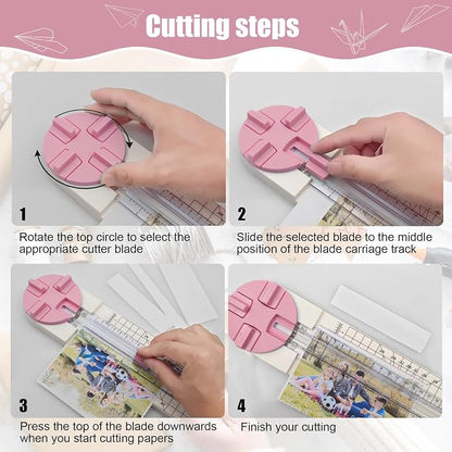 Paper Trimmer, 4 Styles Craft Paper Cutter Multi-Function Scrapbooking Tool - Image 5