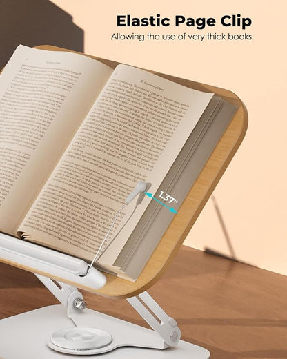 Viozon Book Stand for Reading, Book Holder, Height&Angle Adjustable, 360° - Image 7