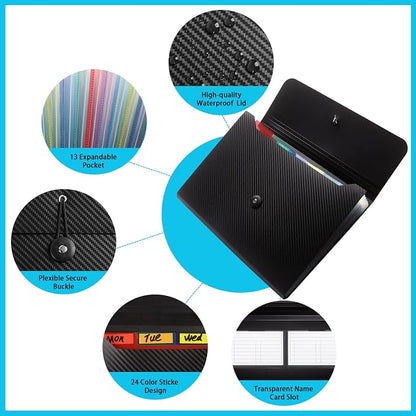 Nicfaec Expanding File Folder, File Organizer, 13 Pockets, File Organizer - Image 6