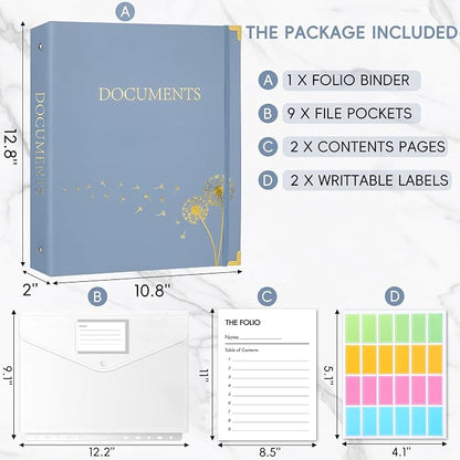 XKDOUS Important Document Organizer Emergency Binder Life Organizer Folio - Image 3