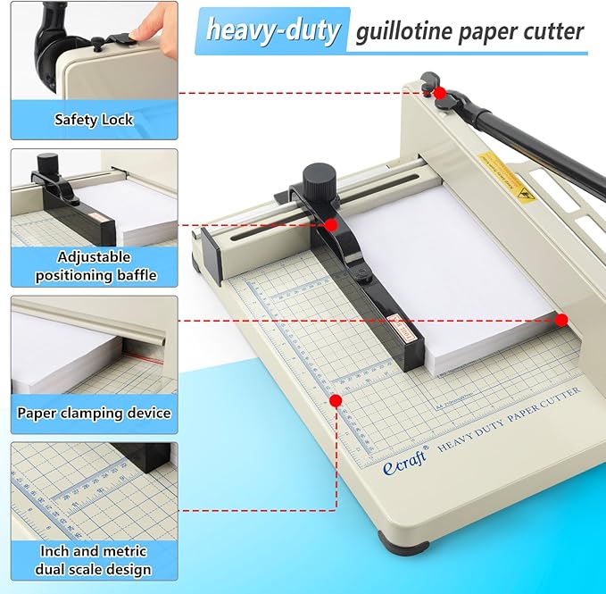 Ecraft Heavy Duty 12" Guillotine Paper Cutter - Image 4
