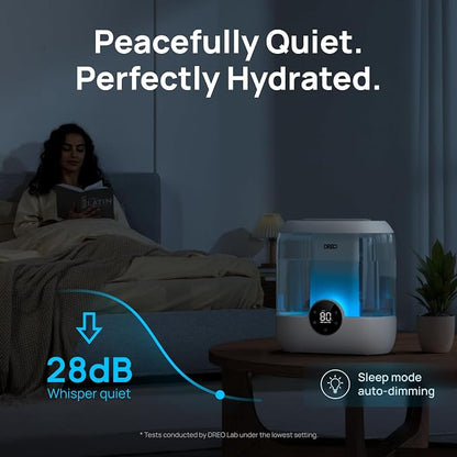 DREO Smart Humidifiers for Bedroom, 6L Top Fill Supersized Cool Mist Humidifier for Large Room, 60 Hour Runtime, Quiet Ultrasonic Humidifiers for Plants, Indoor, Home, Night Light, White - Image 6