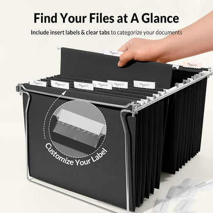 SUNEE 25 Pack Hanging File Folders, Hanging File Folders Letter Size - Image 2