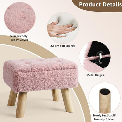 OGEMXU Storage Ottoman, Small Foot Stool Ottoman - Image 6