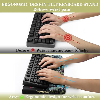 Ergonomic Keyboard Stand with Wrist Rest, Computer Wrist Support Pad, Tilted - Image 3