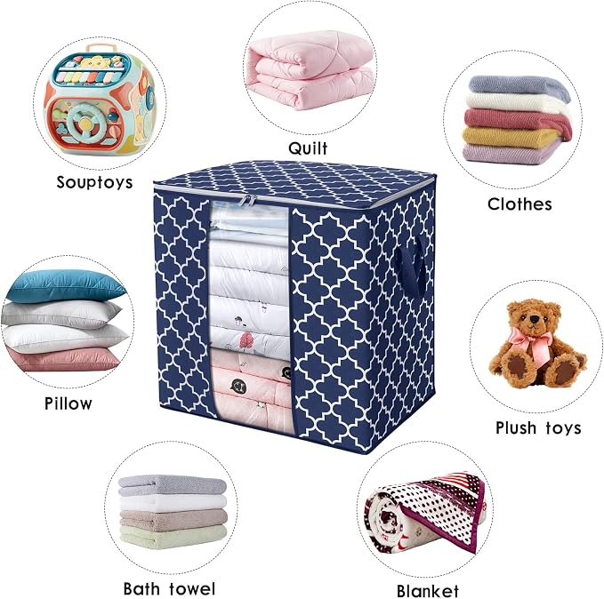 WISELIFE Storage Bags 3 Pack/100L Large Blanket Clothes Organization and - Image 5