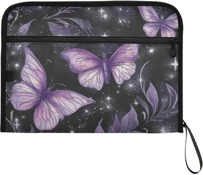 Purple Butterflies Accordion File Organizer Expanding Document Folder - Image 7