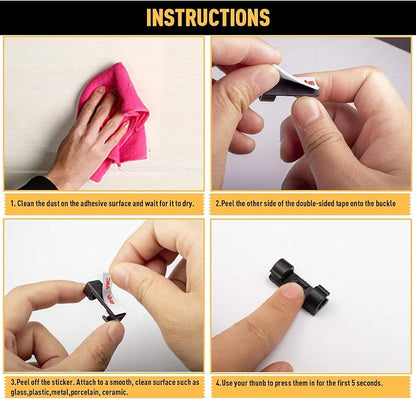 Cable Clips with Strong Self-Adhesive, XIAOXI Cable Management TV PC Wire - Image 4