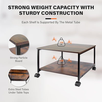 EMERIT Printer Stand, 19.5''x19.5''x12.8'' 2 Tier Large Printer Laser Table - Image 3