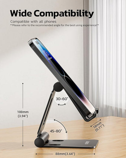 Nulaxy Dual Folding Cell Phone Stand, Fully Adjustable Foldable Desktop Phone - Image 3
