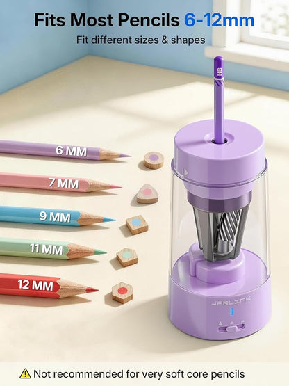 JARLINK Electric Pencil Sharpener, Fully Automatic Rechargeable Pencil Sharpener - Image 3