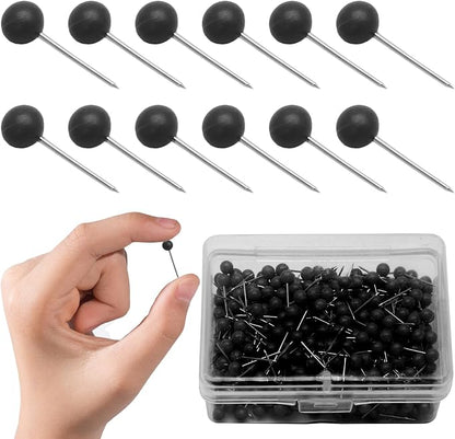 500Pcs Black Map Pins, 1/8 Inch Map Tacks, Round Ball Head Map Push Pins - Image 7