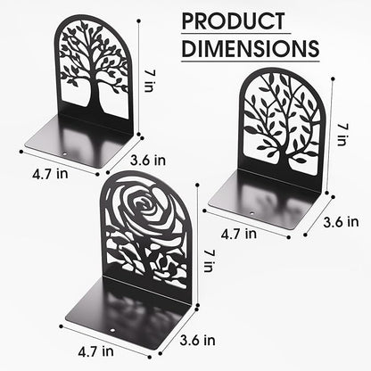MaxGear Decorative Book Ends, Heavy Duty Bookends - Image 3