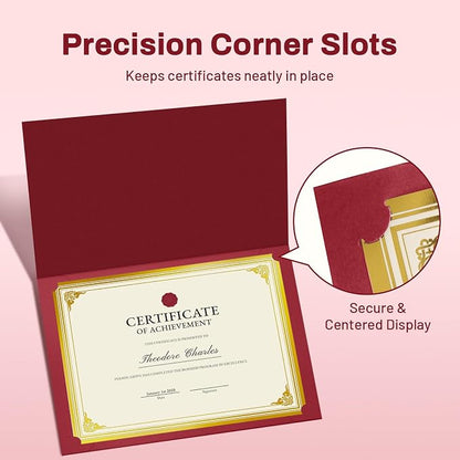 SUNEE Certificate Holders, Diploma Covers Gold Foil Border, - Image 3