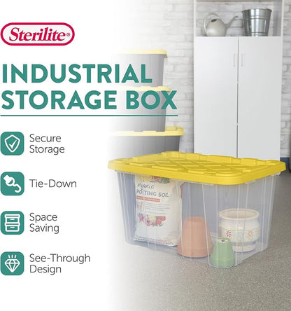 Sterilite 4-Pack Industrial Storage Box, Plastic Container Bins w/Lids - Image 2