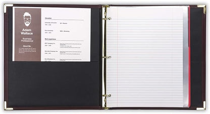 Samsill Classic Collection Leather 3 Ring Binder, Executive Presentation - Image 2