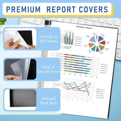 15 Pack Report Covers with 3-Prong Fasteners, Presentation Folders - Image 3