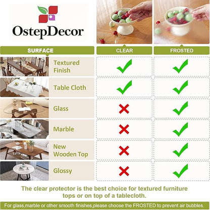OstepDecor Clear Table Cover Protector 18 x 40 Inch, 1.5mm Thick Plastic Table - Image 6
