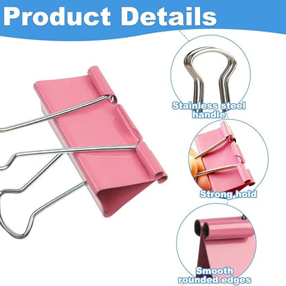 40-Pack Colorful Binder Clips, Strong-Binder Clamps - Image 6