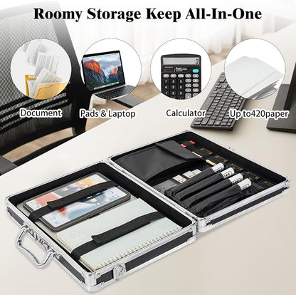 Aluminum Briefcase, Key Lock Clipboard Storage Box, Lockable Storage Case - Image 7