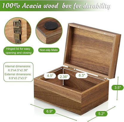 DRASTAR Keepsake Box, Acacia Wood Memory Box - Image 3