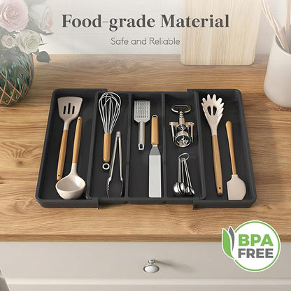 Lifewit Utensil Organizer, Expandable Kitchen Drawer Tray, Adjustable Cutlery - Image 9