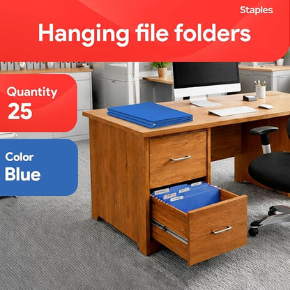 Staples Hanging File Folders, Letter Size, 1/5‑Cut Tabs, Includes Tabs & - Image 2
