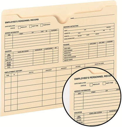 Smead Employee Record File Jacket, Reinforced Straight-Cut Tab, Flat-No - Image 4