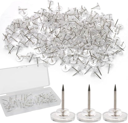Biaungdo 50 Pcs Clear Flat Push Pins, Plastic Round Head Thumb Tacks - Image 7