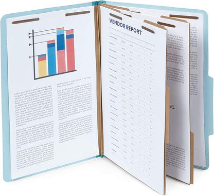10 Blue Legal Size Classification Folders - Image 4